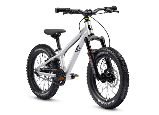 Early Rider Charger 16 in Brushed Aluminium - three-quarter whole bike on white