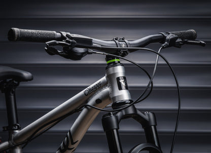 Early Rider Charger 20 in Brushed Aluminium - handlebar controls and suspension fork crown