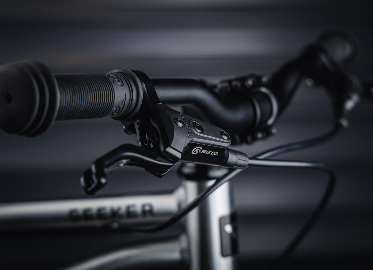 Early Rider Seeker 14 in Brushed Aluminium - CRUX brake lever and ribbed grip