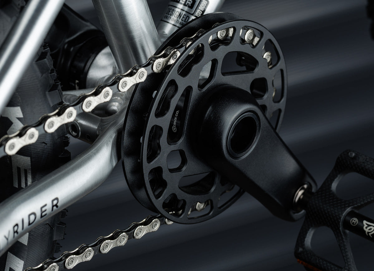 Early Rider Seeker 14 in Brushed Aluminium - short crank and front chainring