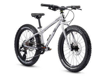 Early Rider Seeker 20 in Brushed Aluminium - three-quarter whole bike on white
