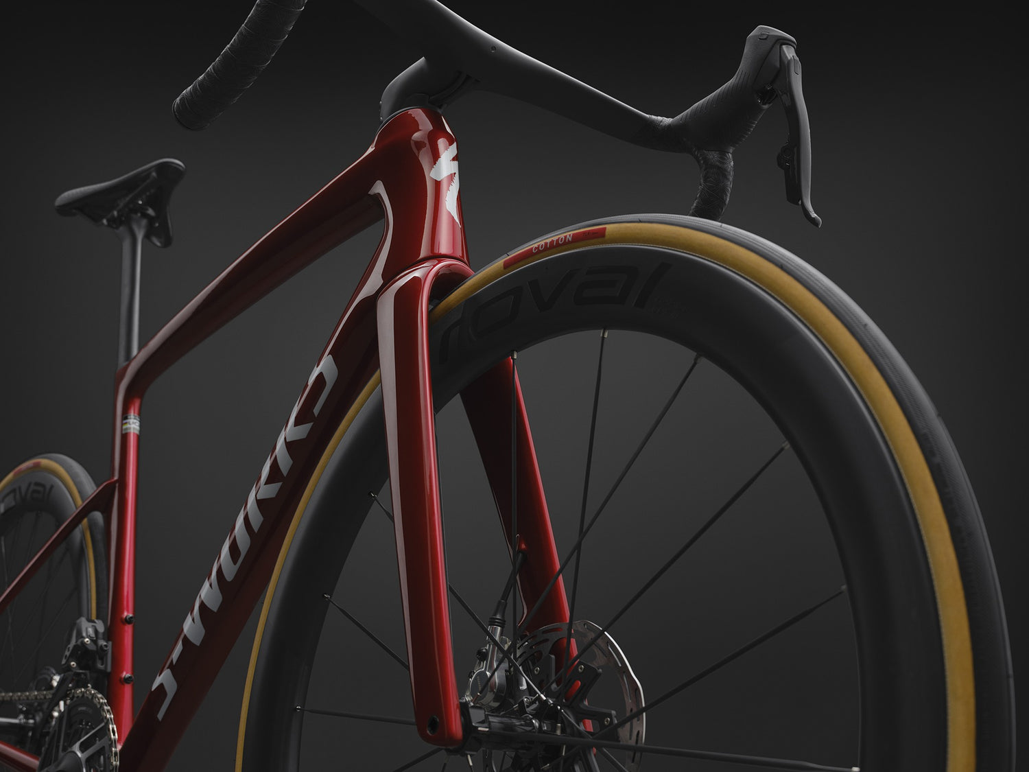 Specialized Tarmac SL9 front wheel and frame detail