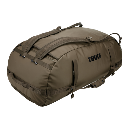 Thule Chasm Duffel - 130L / Deep Khaki - view with backpack straps visible