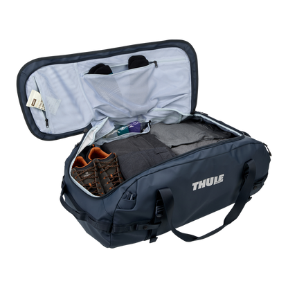 Thule Chasm Duffel - 90L / Darkest Blue - open interior view