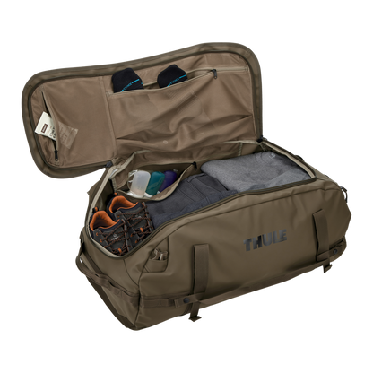 Thule Chasm Duffel - 90L / Deep Khaki - open interior view
