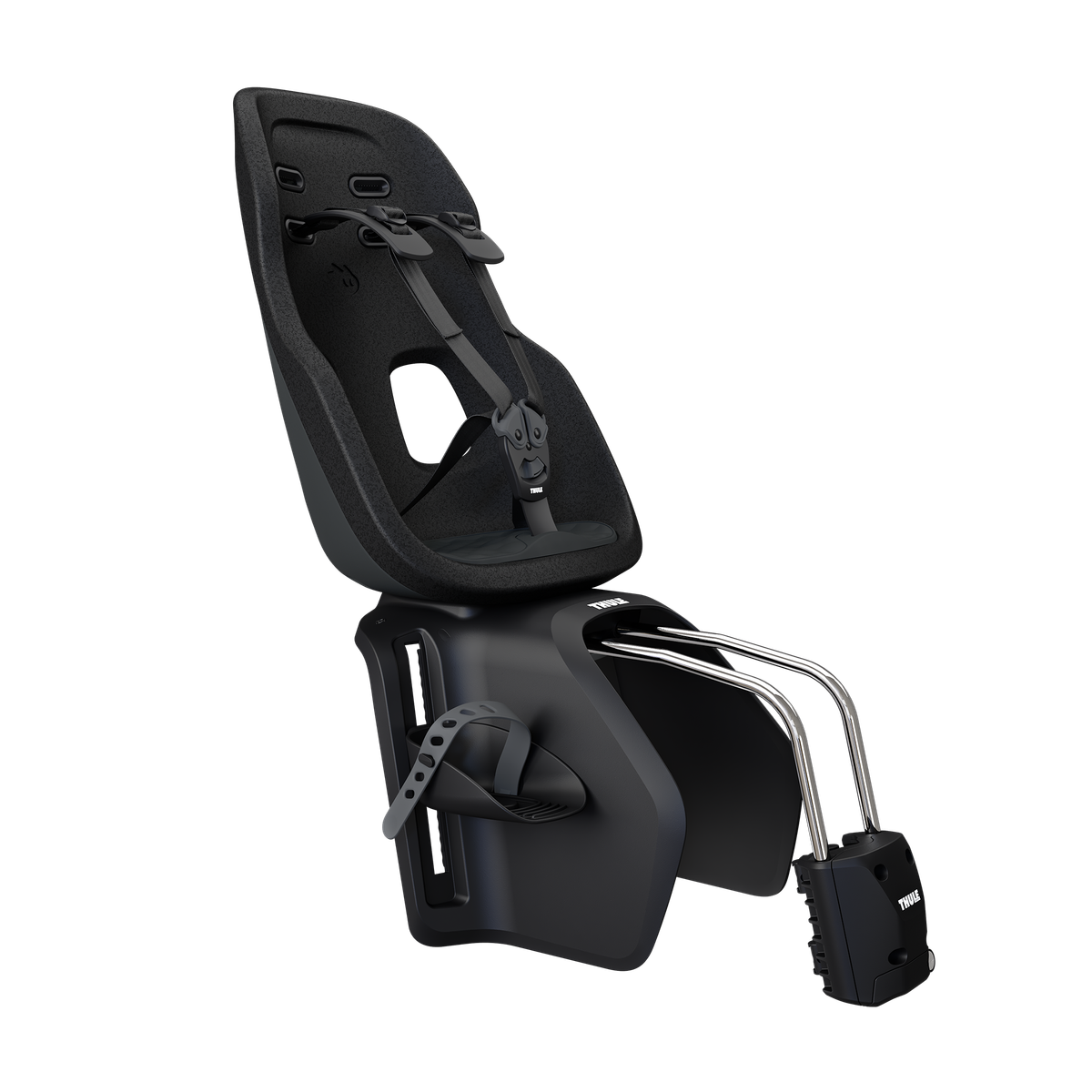 Thule Yepp Nexxt 2 Maxi Frame-Mount Child Seat - Midnight Black - front three-quarter view