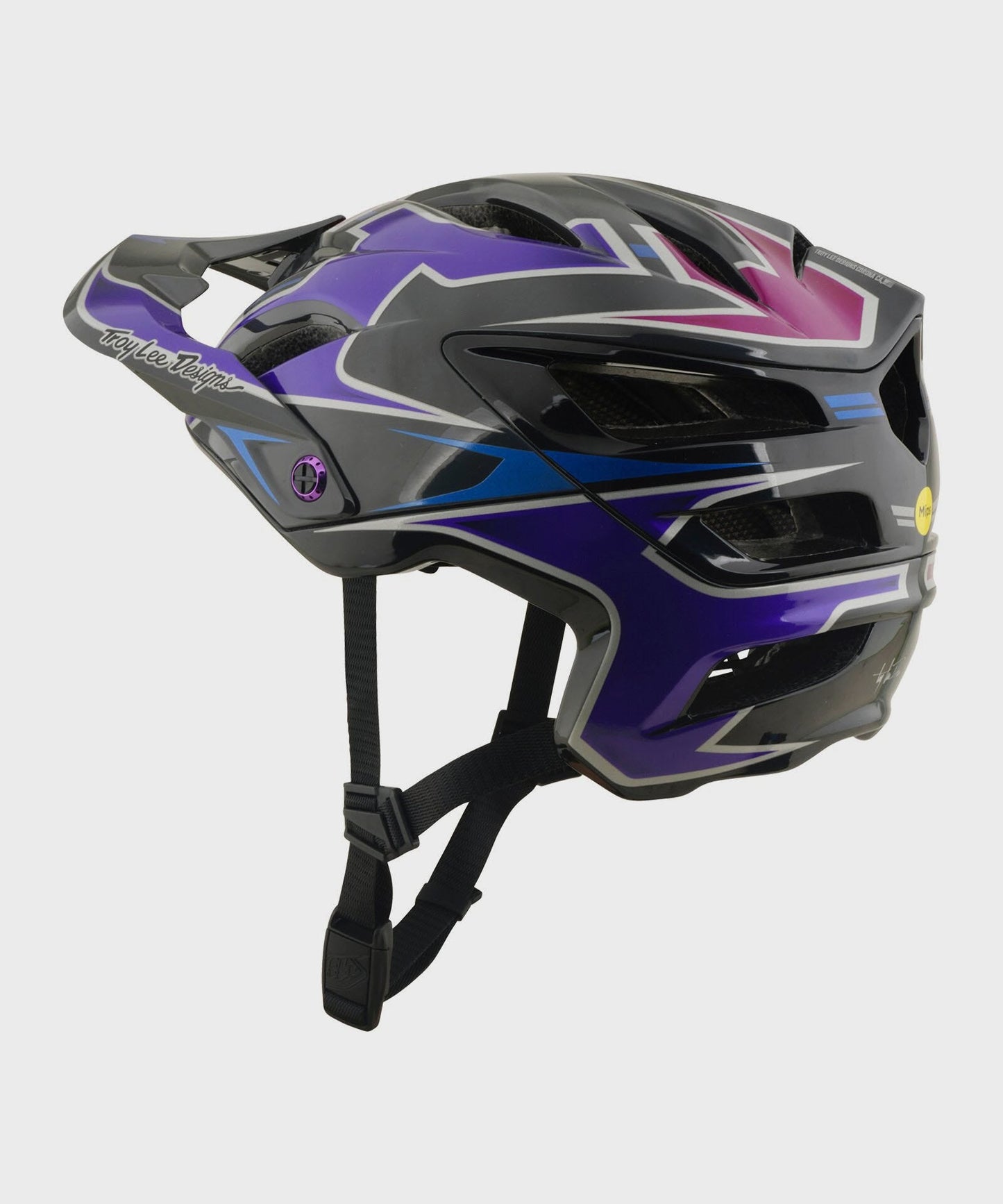 Troy Lee Designs A3 Helmet 2026 - Mask Black / Purple - View 2 - BRINK
