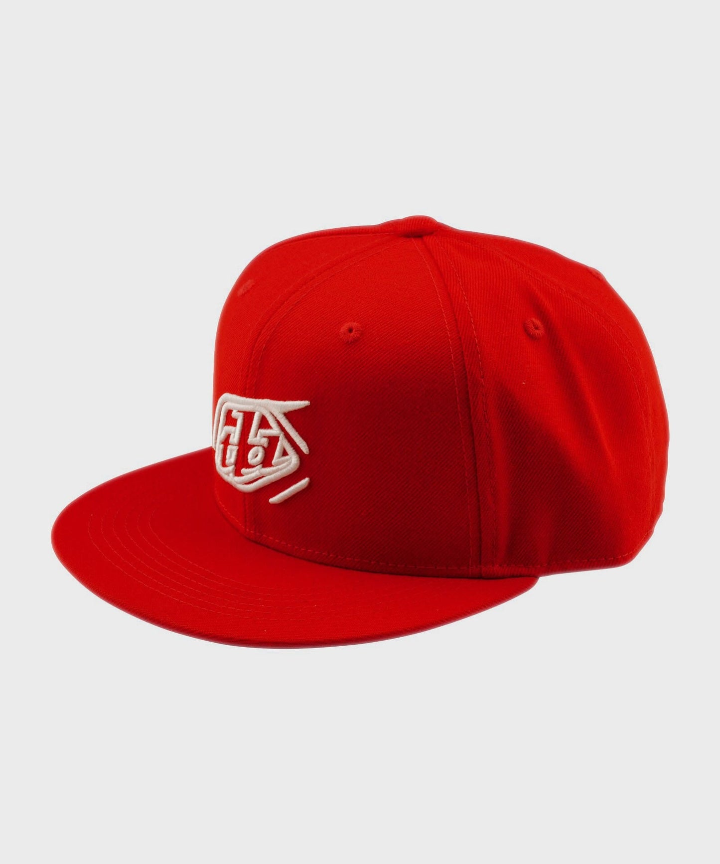 Troy Lee Designs Badge Flat Bill Snapback 2026 - Team Red - View 1 - BRINK
