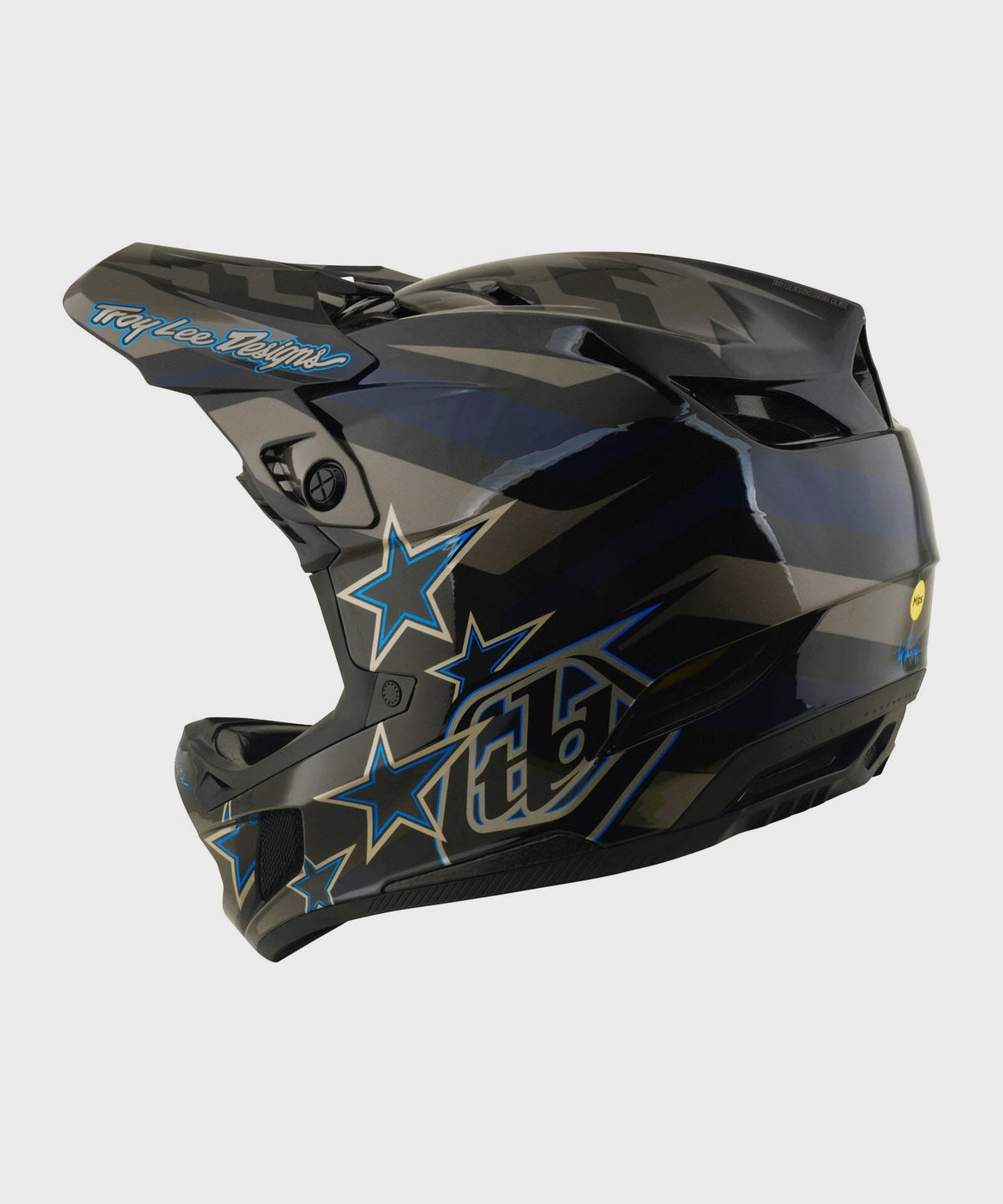 Troy Lee Designs D4 Composite Helmet 2026 - Burst Grey - View 2 - BRINK