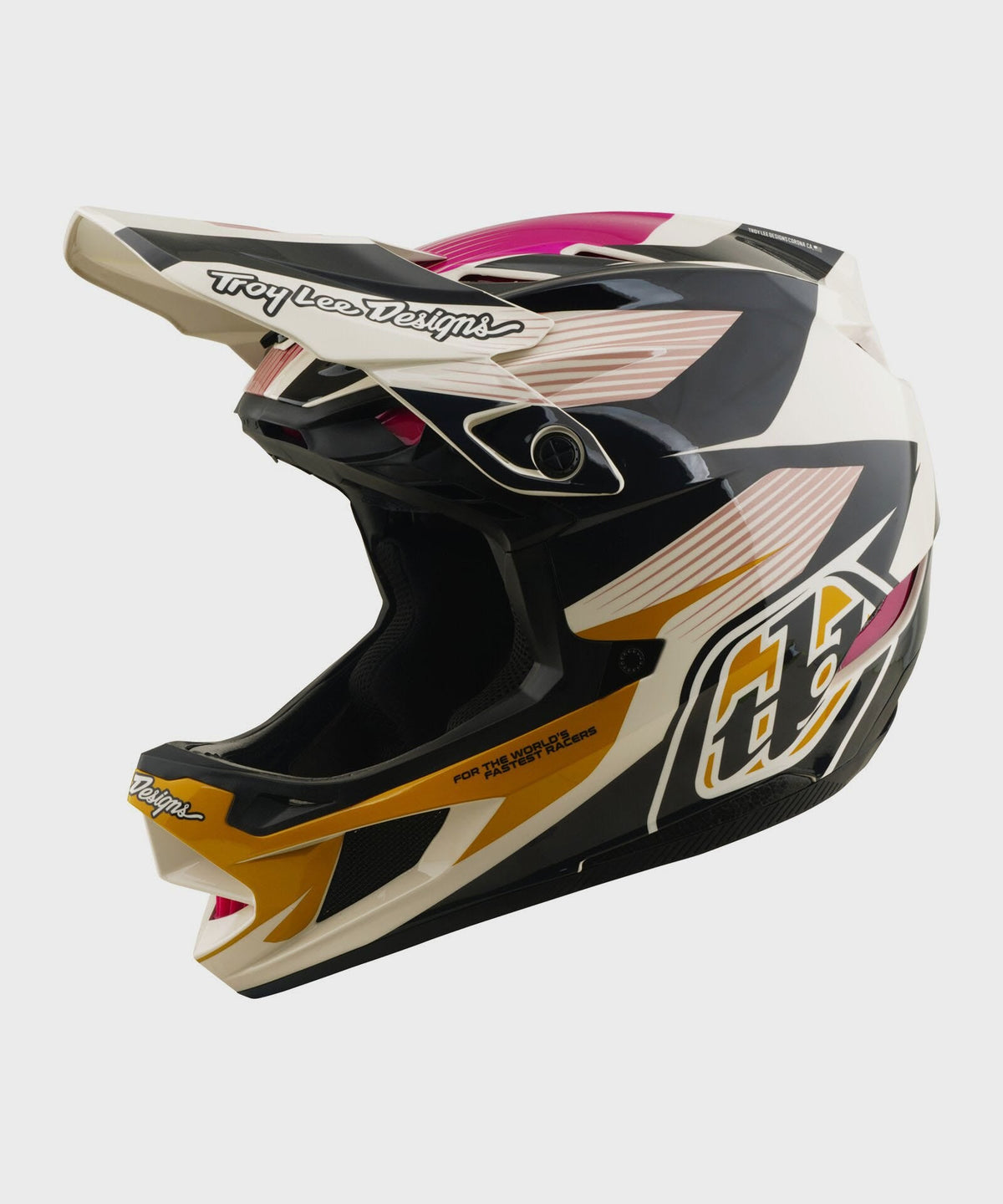 Troy Lee Designs D4 Polyacrylite Helmet 2026 - Turbo Acid / Fuchsia - View 1 - BRINK