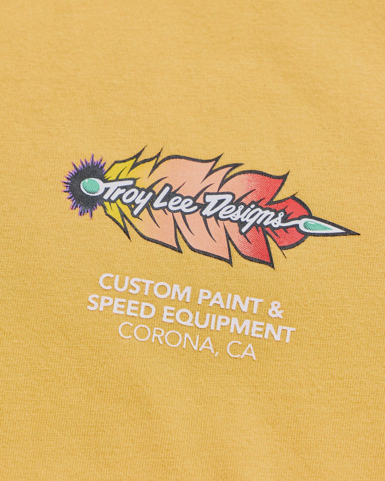 Troy Lee Designs Feathers Youth SS Tee 2026 - Bleached Melon - View 4 - BRINK