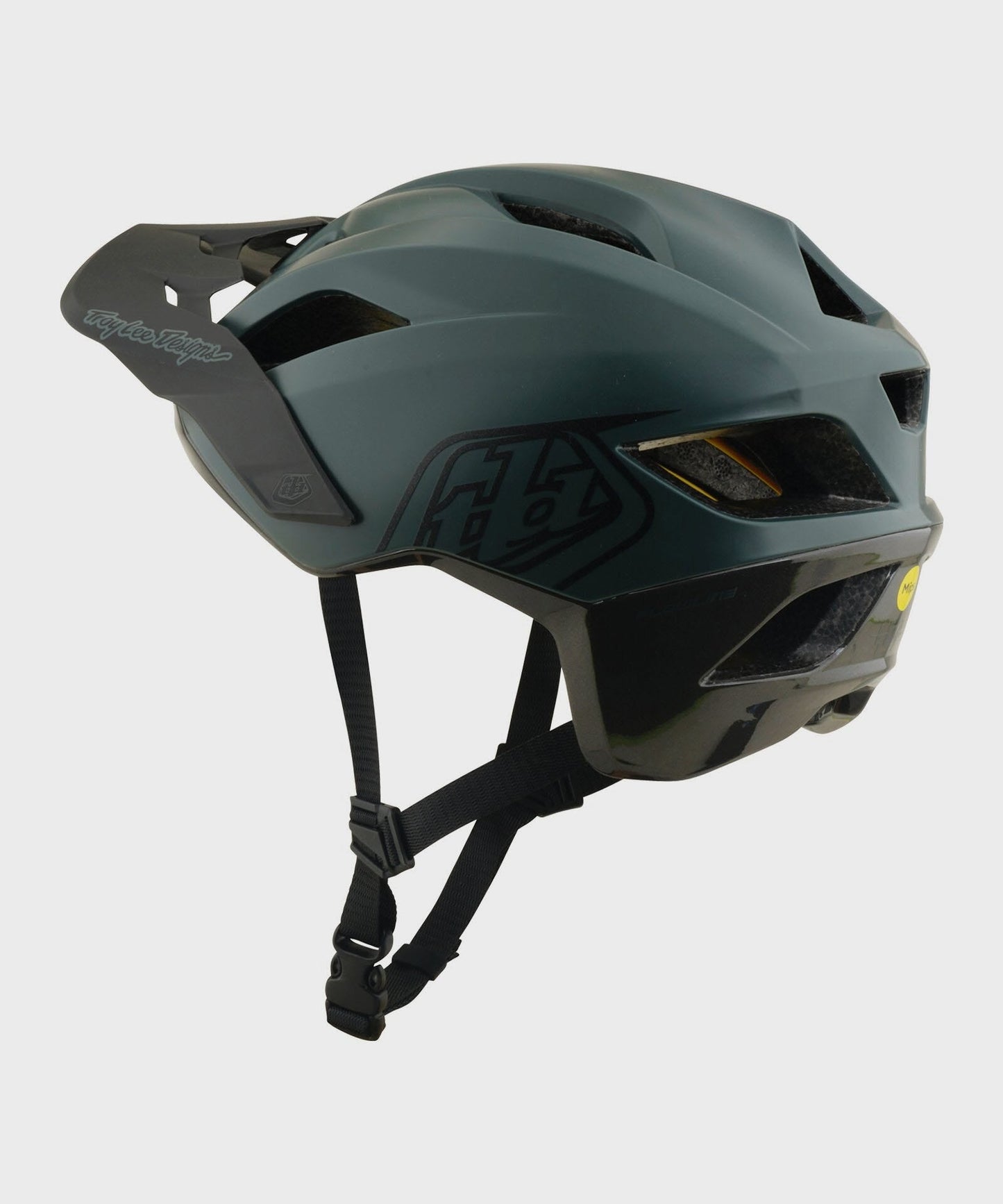 Troy Lee Designs Flowline Helmet 2026 - Point Dark Forest / Charcoal - View 2 - BRINK