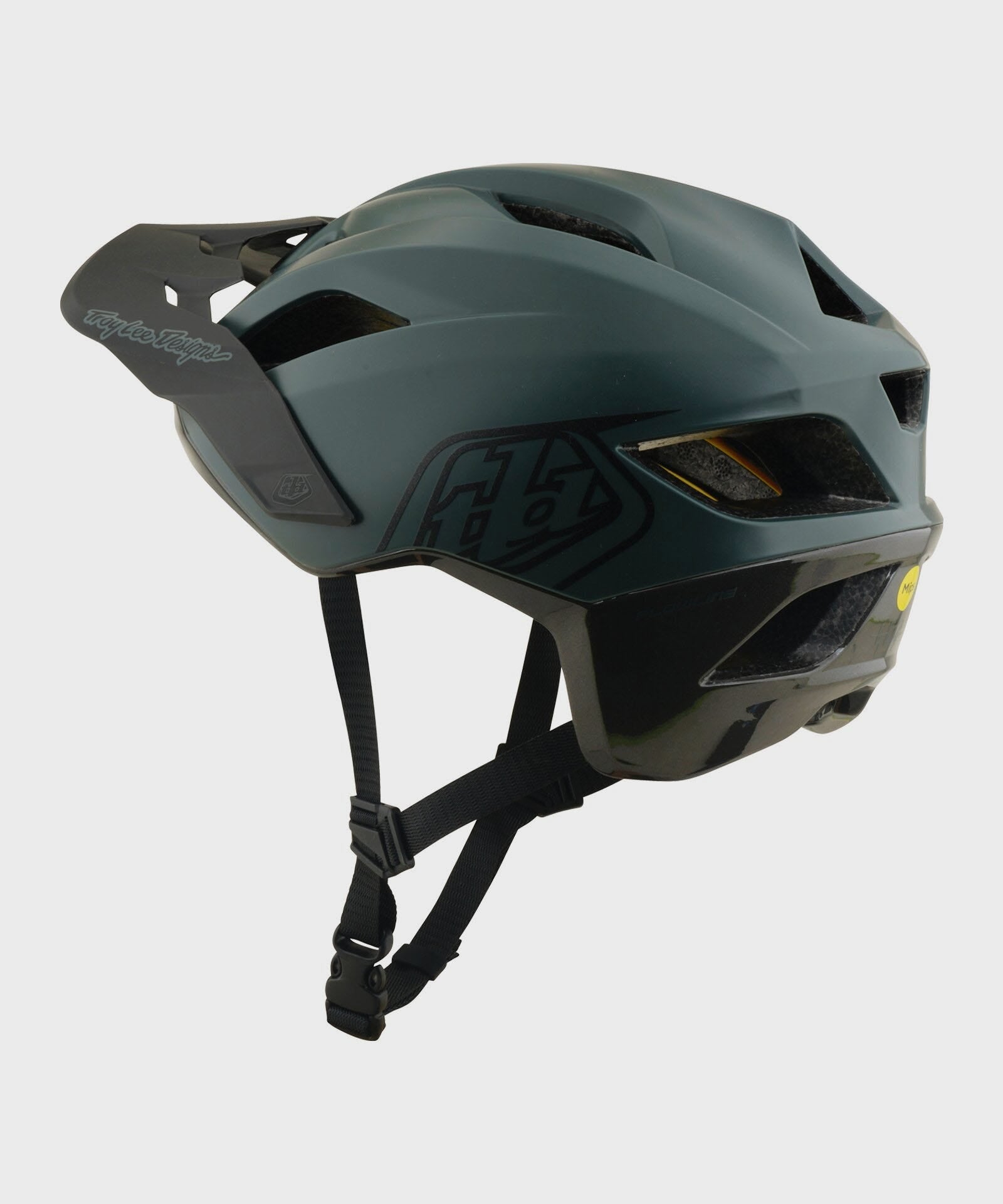 Troy Lee Designs Flowline Helmet 2026 - Point Dark Forest / Charcoal - View 2 - BRINK