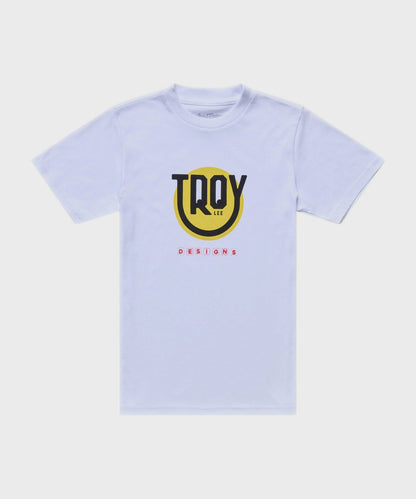 Troy Lee Designs Happy Dayz Youth SS Tee 2026 - White - View 1 - BRINK