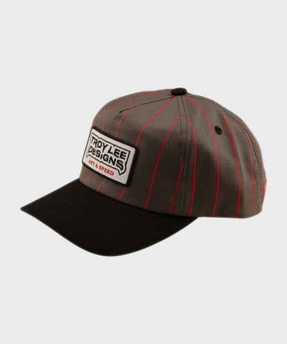 Troy Lee Designs Medieval Unstructured Curved Snapback 2026 - Grey / Red - View 1 - BRINK
