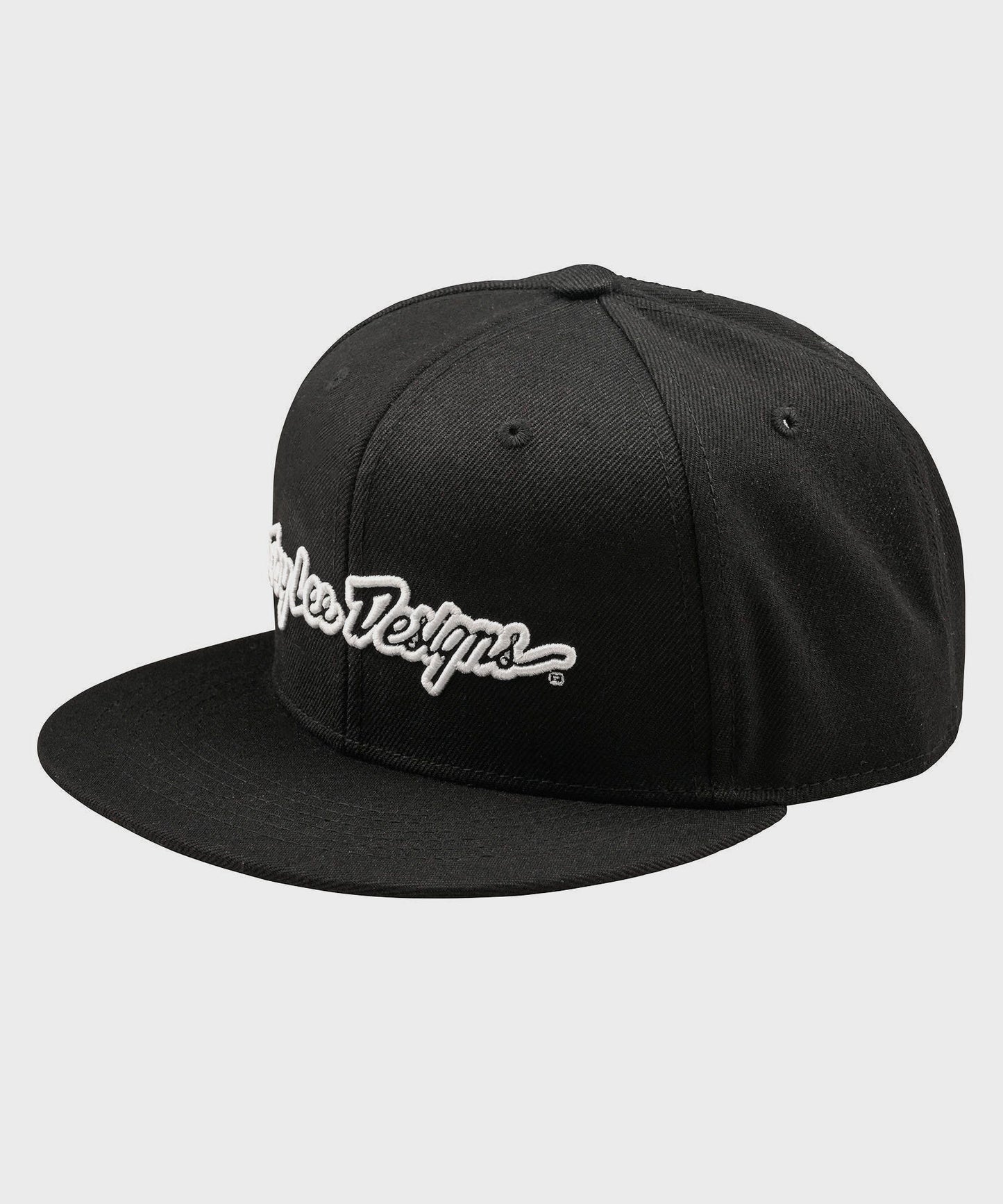 Troy Lee Designs Signature Flat Bill Snapback 2026 - Black - View 1 - BRINK