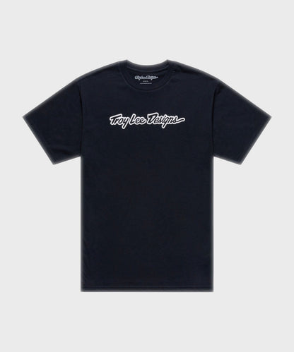 Troy Lee Designs Signature SS Tee 2026 - Black - View 1 - BRINK