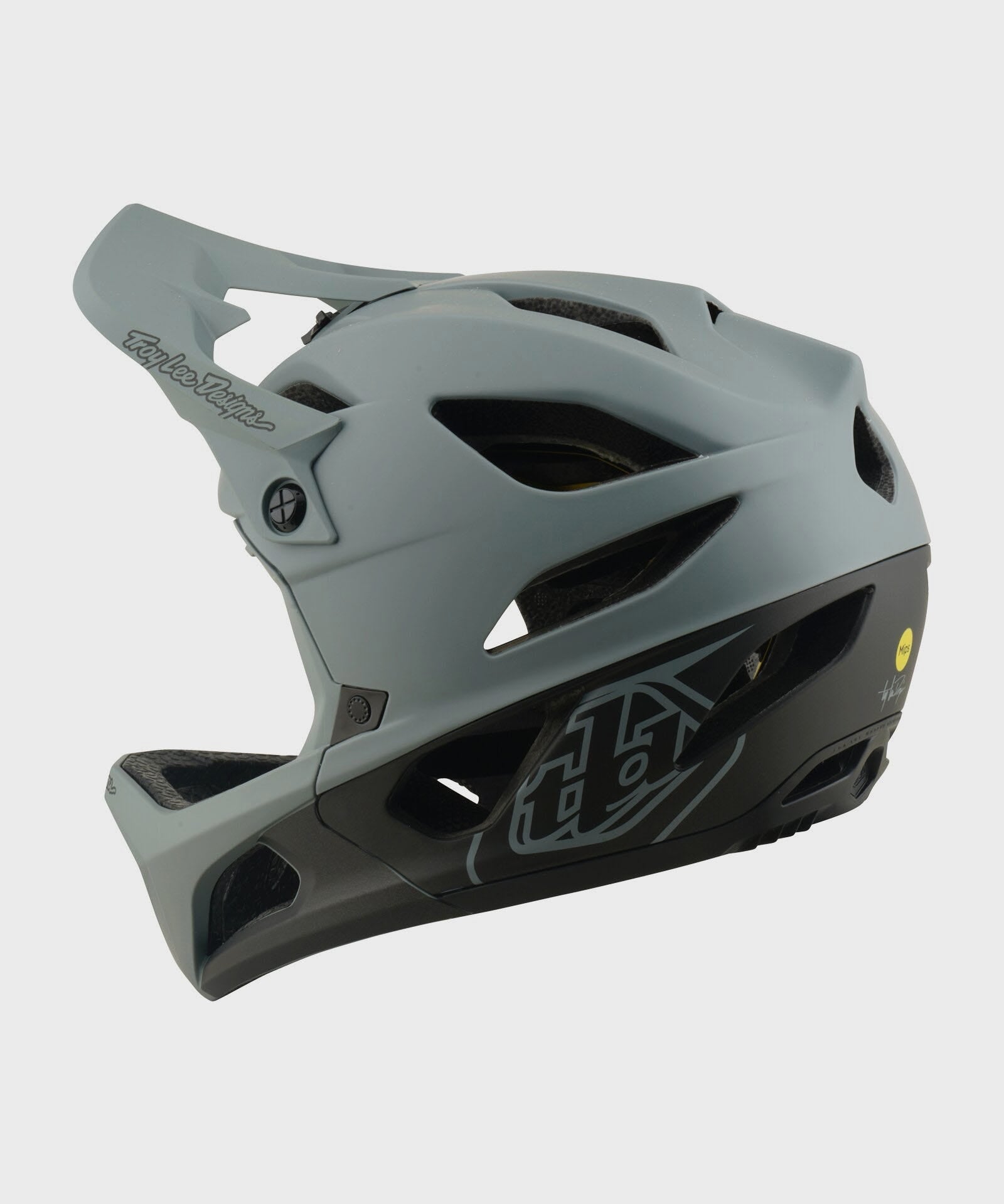 Troy Lee Designs Stage Helmet 2026 - Drone Grey / Charcoal - View 2 - BRINK