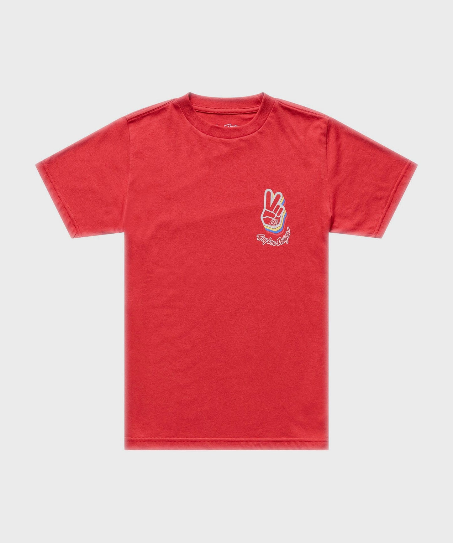 Troy Lee Designs Youth Deuces SS Tee 2026 - Scarlet - View 1 - BRINK