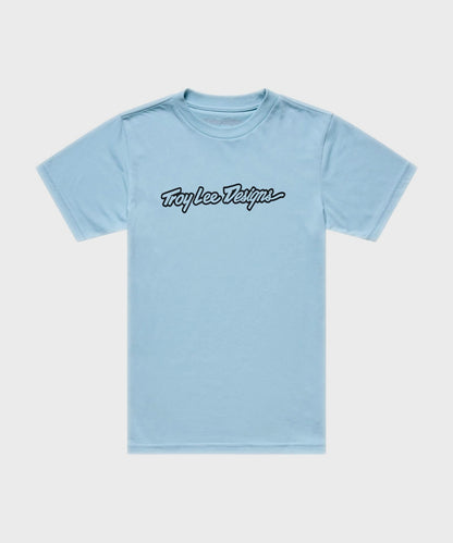 Troy Lee Designs Youth SS Tee 2026 - Dawn Blue - View 1 - BRINK