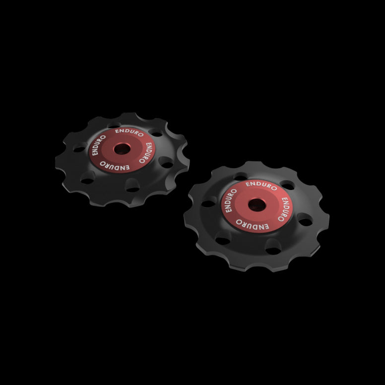 Enduro Zero Ceramic Jockey Wheels-Road - Campagnolo 11spd-Red-BRINK