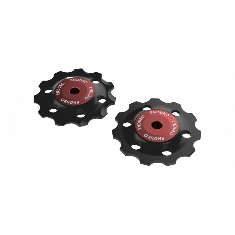 Enduro Zero Ceramic Jockey Wheels-Road - Campagnolo 11spd-Red-BRINK