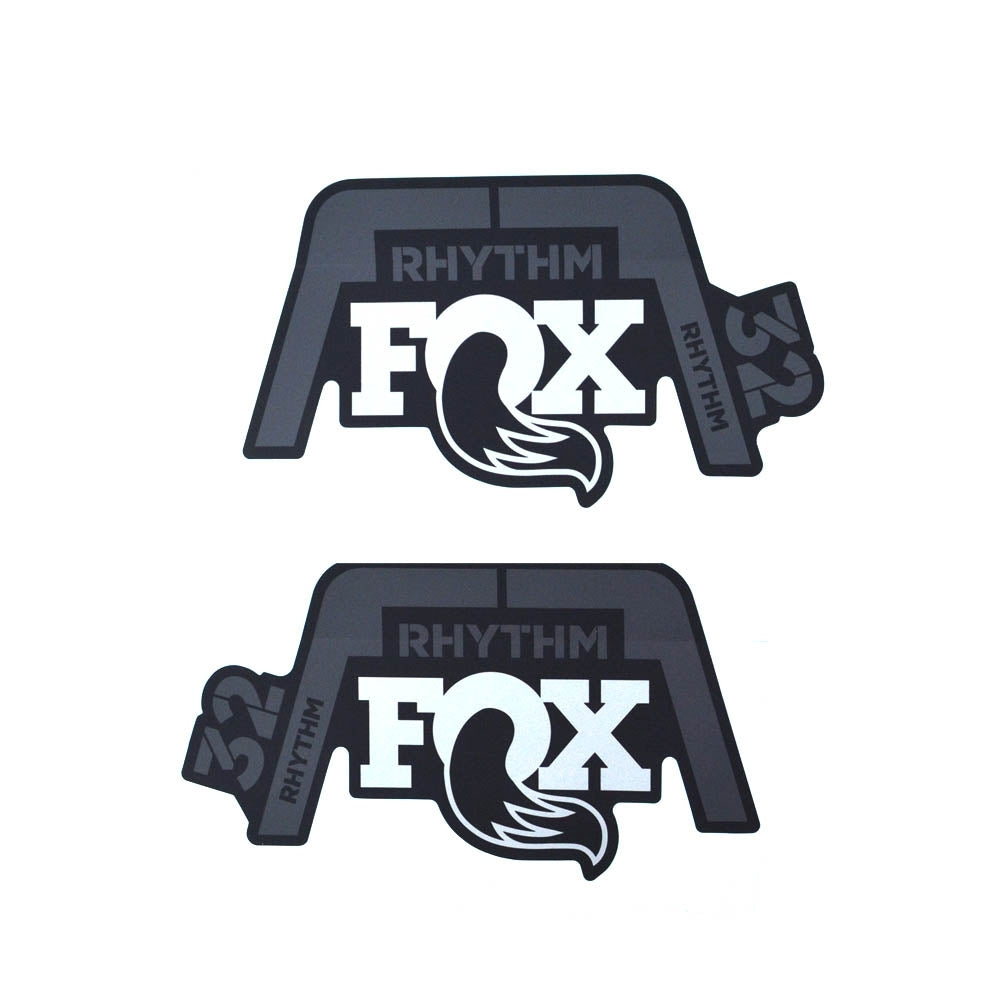 FOX Decal Kit-2020 32 Rhythm Gray Logo Matte Black Background-BRINK