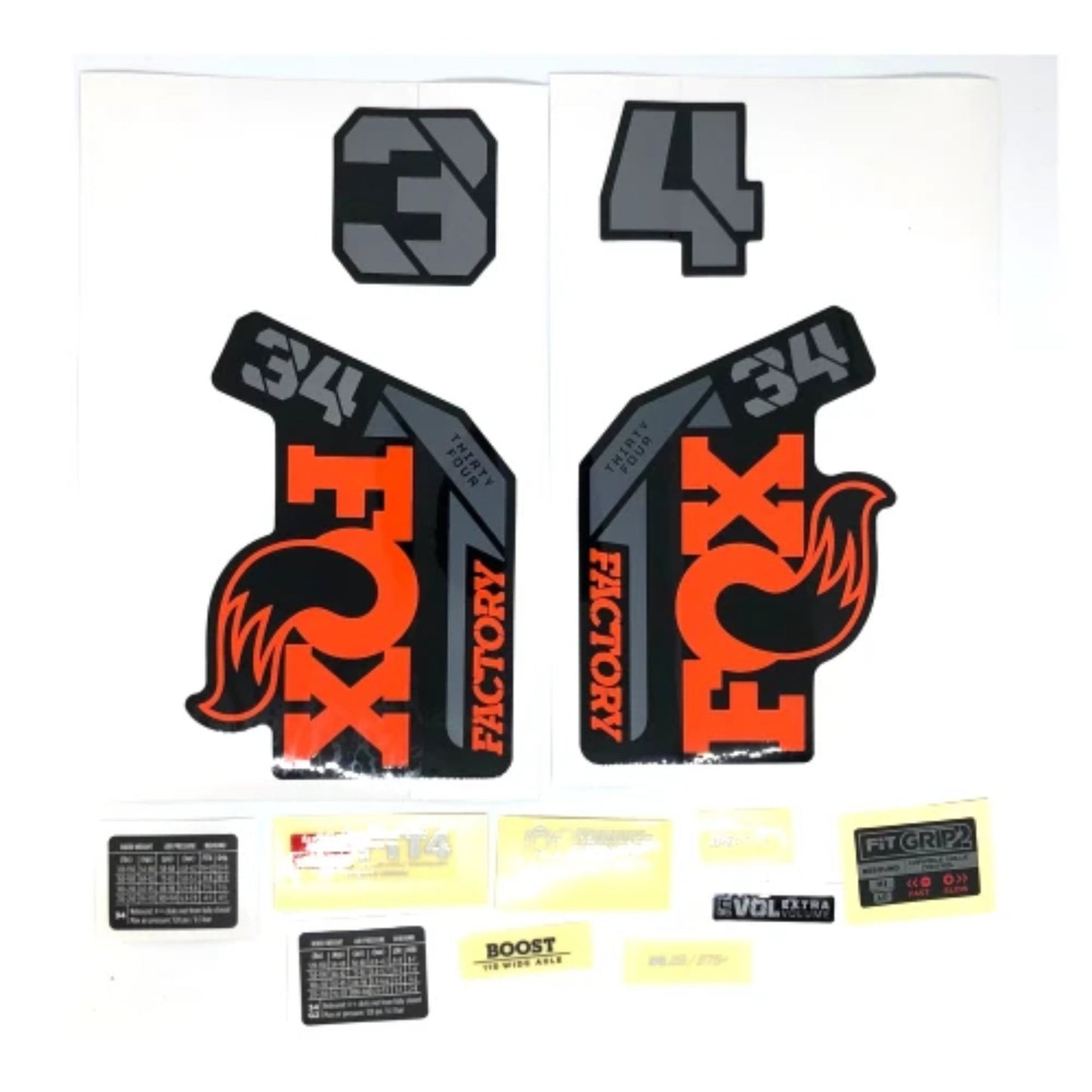 FOX Decal Kit-2021 34 F-S Orange Logo Shiny Black Fork-BRINK
