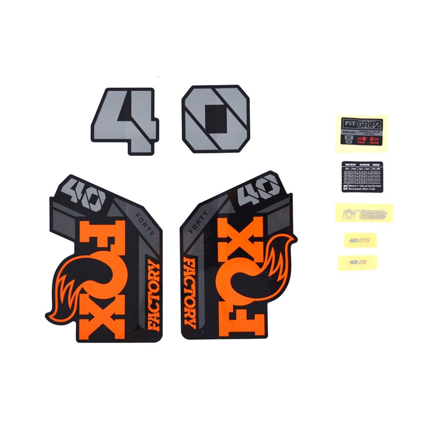 FOX Decal Kit-2021 40 F-S Orange Logo Shiny Black Fork-BRINK