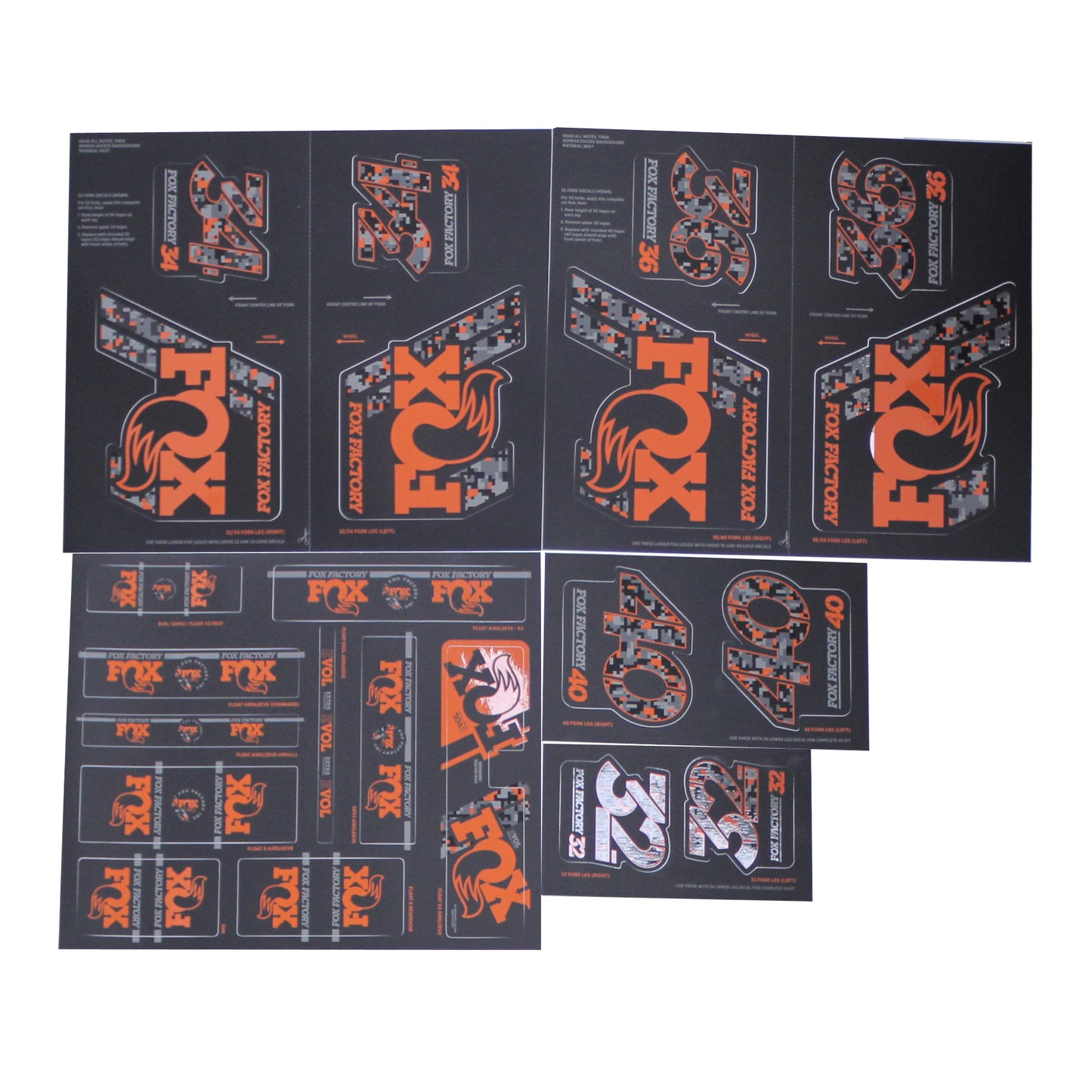 FOX Heritage Decals-2019 AM Heritage Fork and Shock Kit DigiCam-BRINK