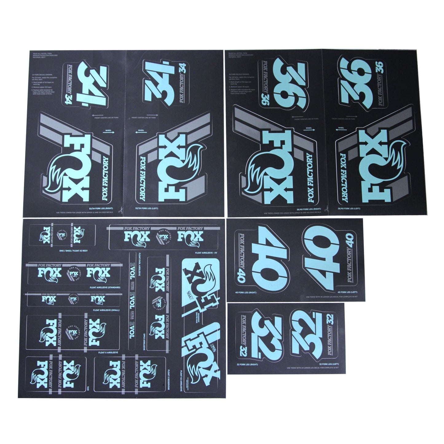 FOX Heritage Decals-2019 AM Heritage Fork and Shock Kit Mint-BRINK