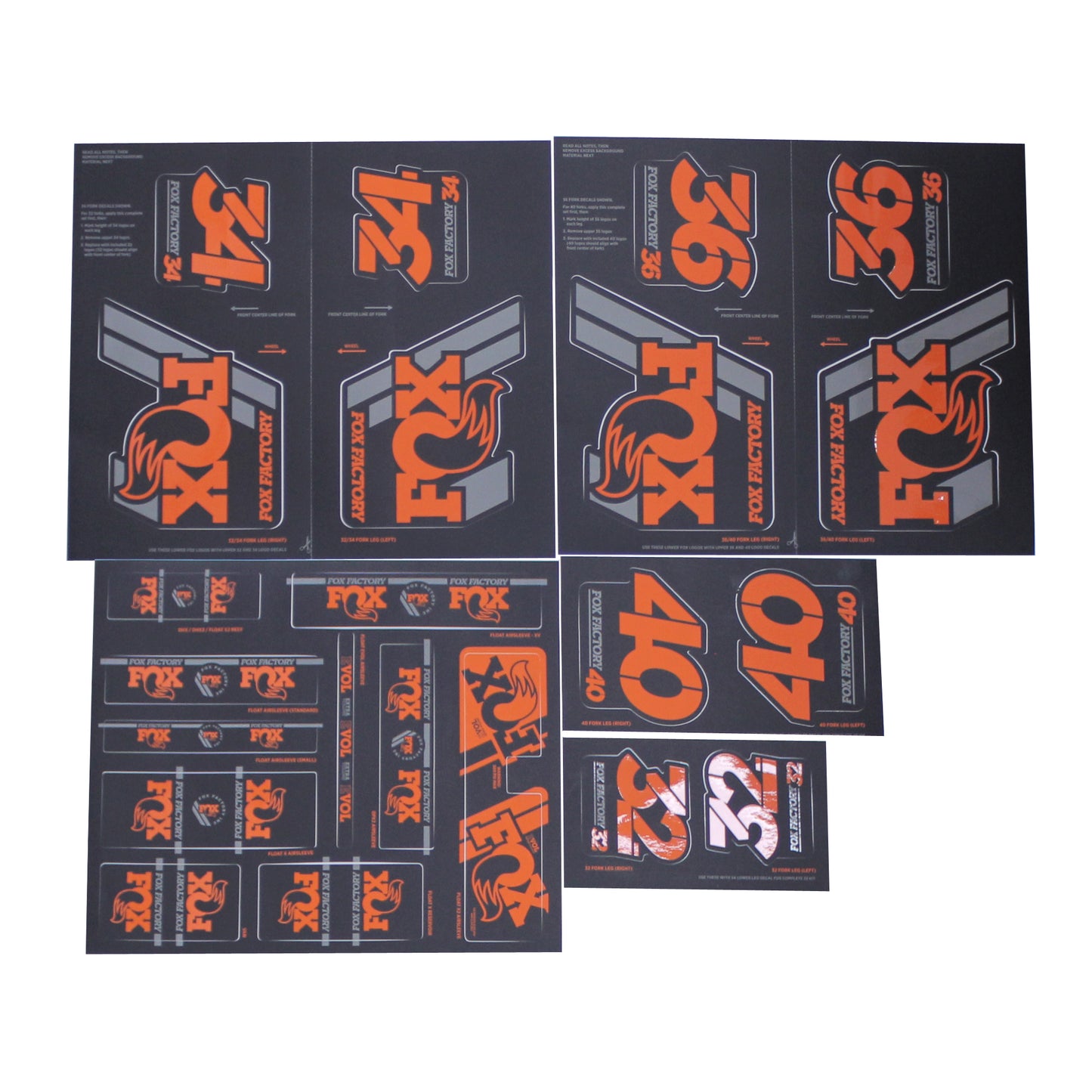 FOX Heritage Decals-2019 AM Heritage Fork and Shock Kit Orange-BRINK