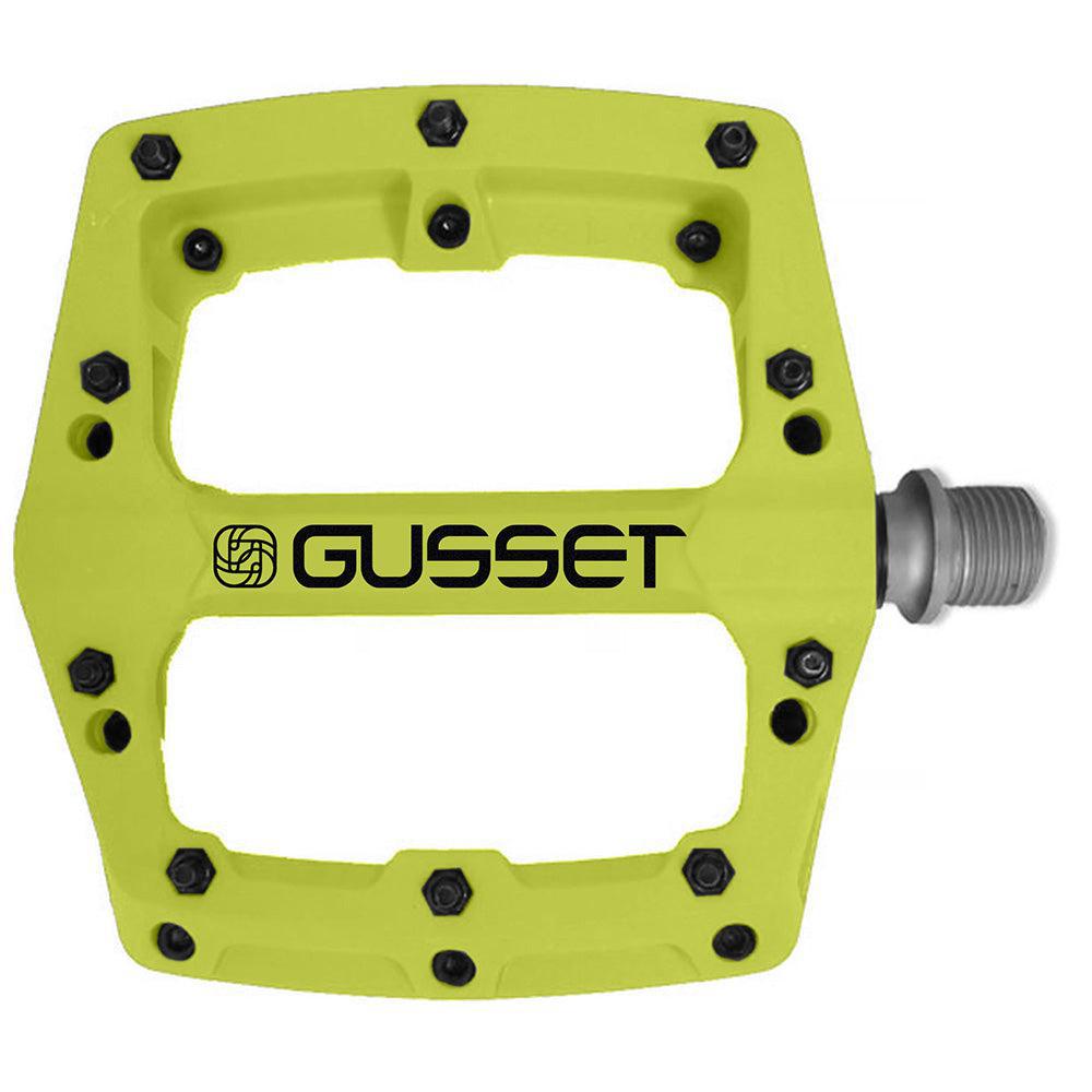 Gusset Slim Jim Nylon Pedals-Lime-BRINK