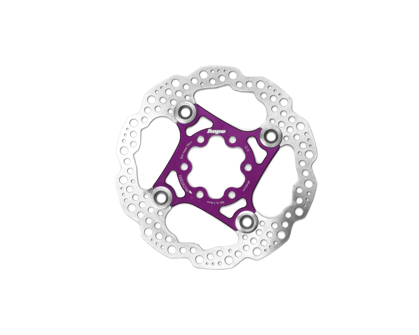 Hope Floating Rotor-Brake Rotors-6 Bolt-140mm-Purple-BRINK