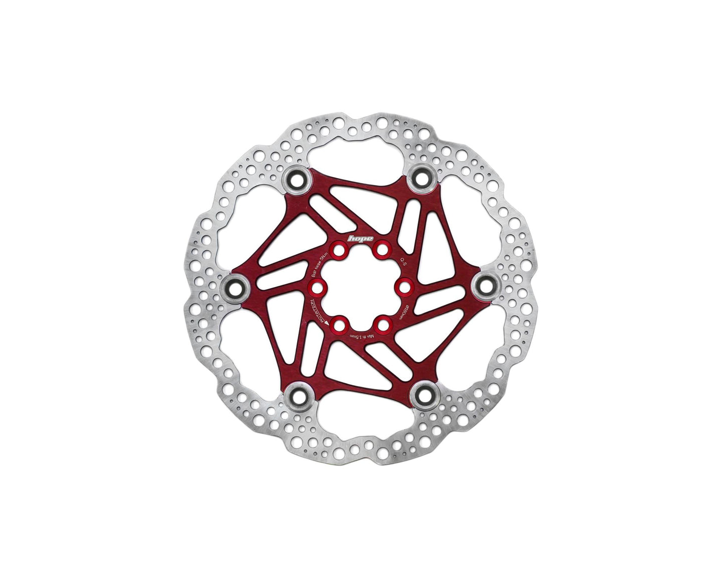 Hope Floating Rotor-Brake Rotors-6 Bolt-180mm-Red-BRINK