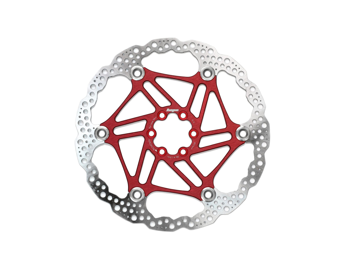 Hope Floating Rotor-Brake Rotors-6 Bolt-203mm-Red-BRINK