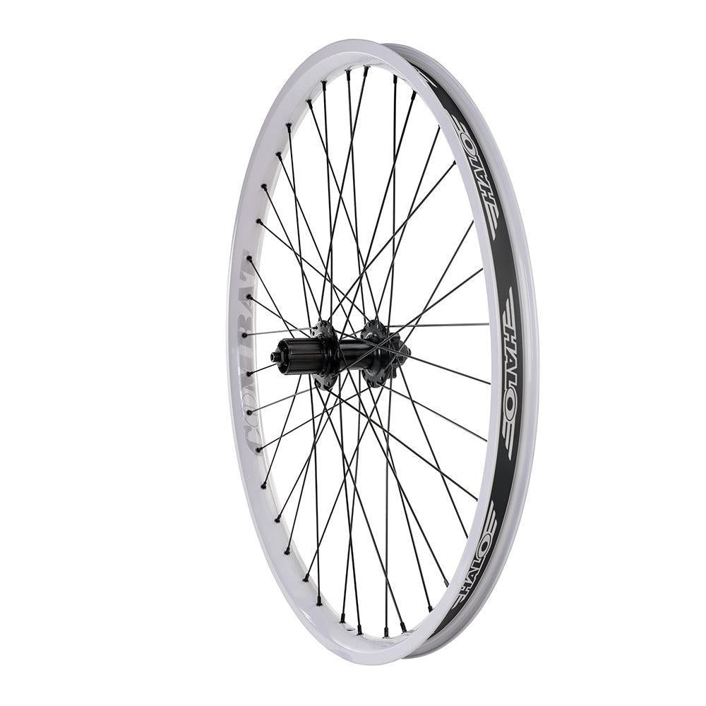 Halo Combat Rear Wheel-26-White-Shimano HG-BRINK