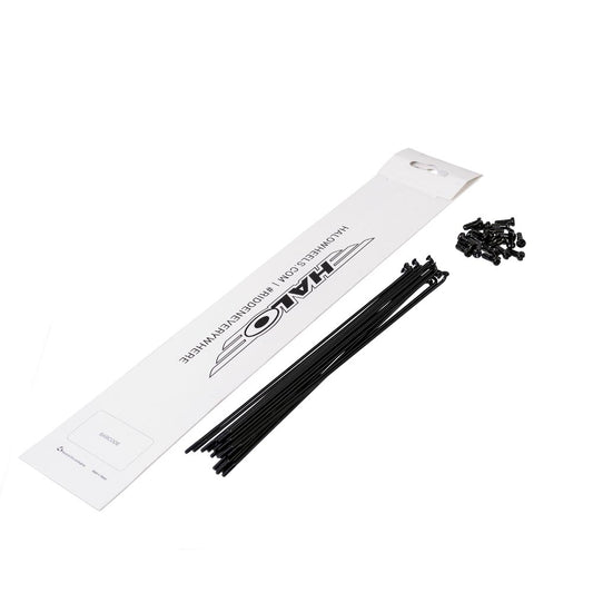 Halo Double Butted Spokes-168mm-Black-Double Butted-BRINK