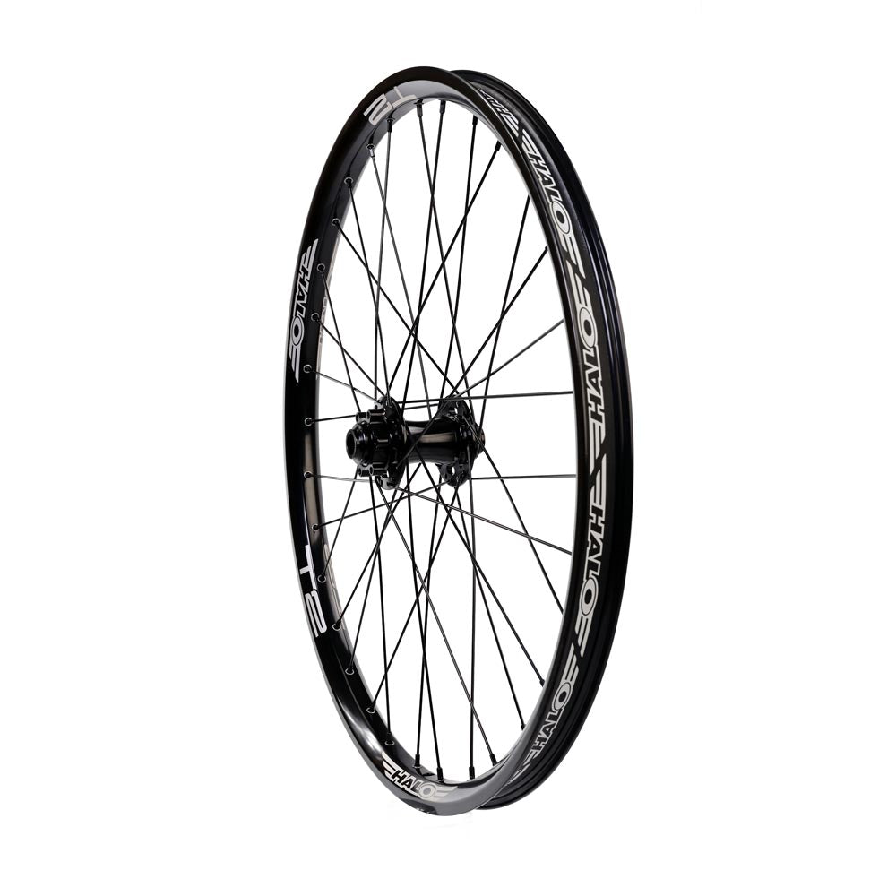 Halo T2 Front Wheel-24-100 x 15mm-Black-BRINK