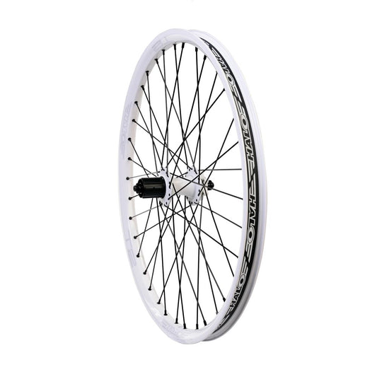 Halo T2 Rear Wheel-24 White-135mm QR-Shimano HG-BRINK