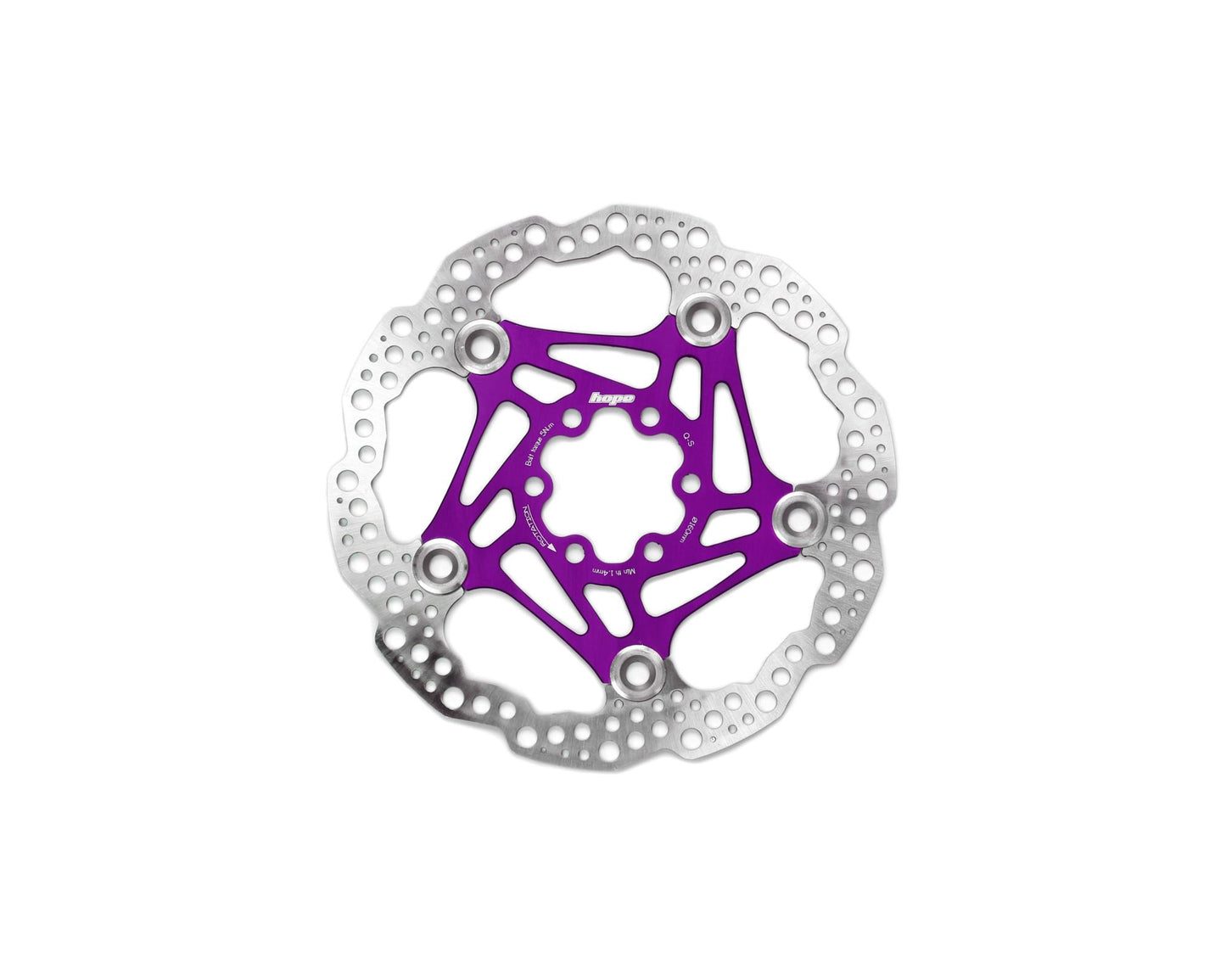 Hope Floating Rotor-6 Bolt-160mm-Purple-BRINK