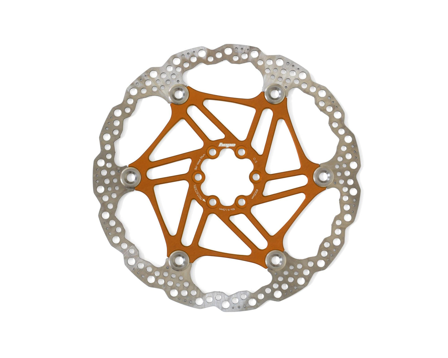 Hope Floating Rotor-6 Bolt-205mm-Orange-BRINK