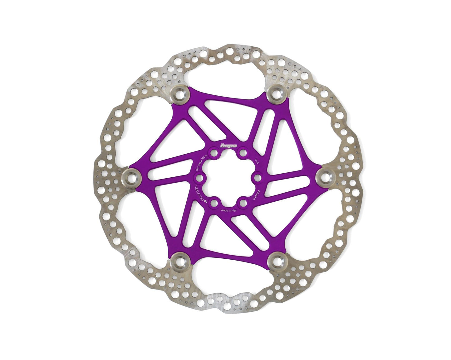 Hope Floating Rotor-6 Bolt-205mm-Purple-BRINK