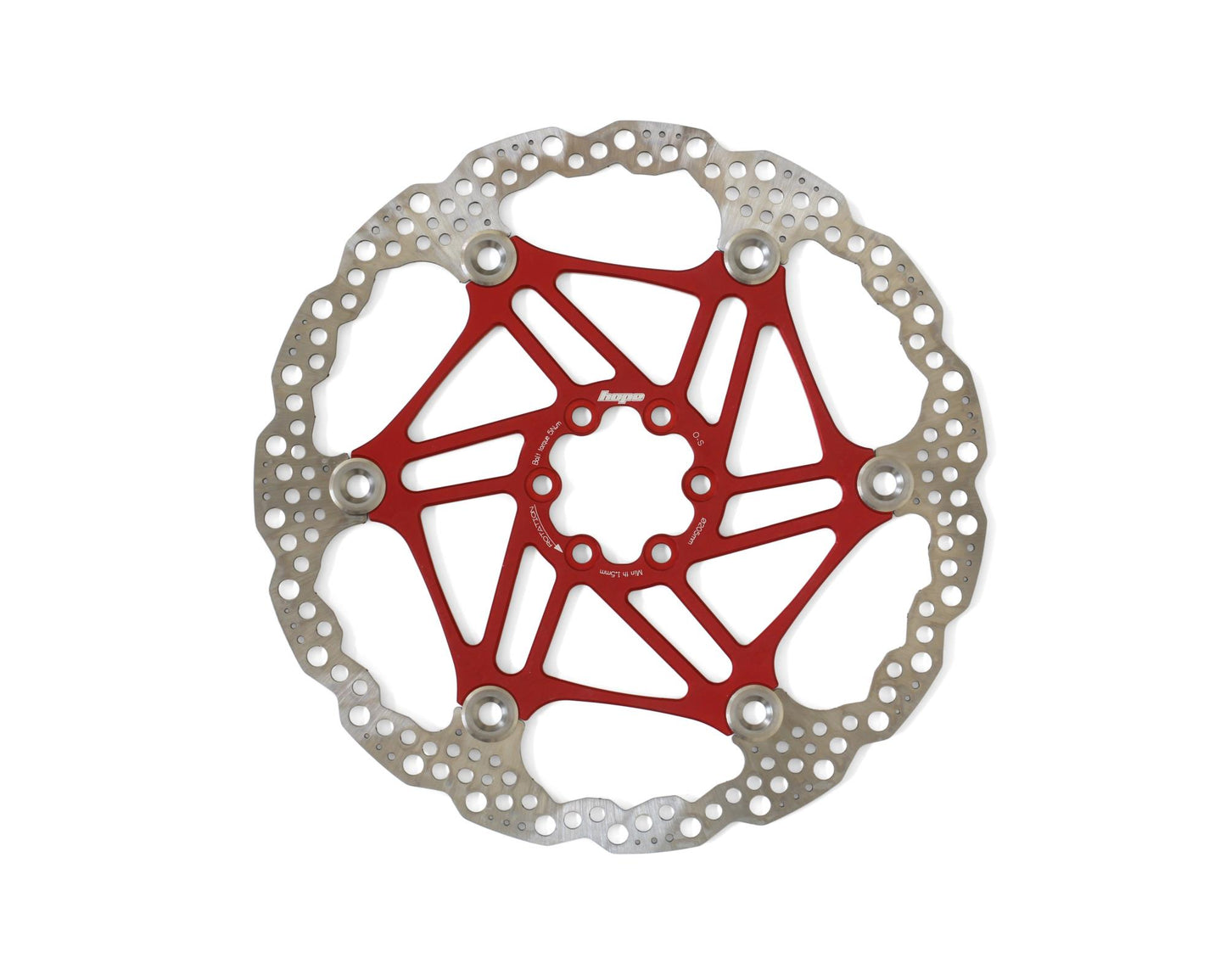 Hope Floating Rotor-6 Bolt-205mm-Red-BRINK