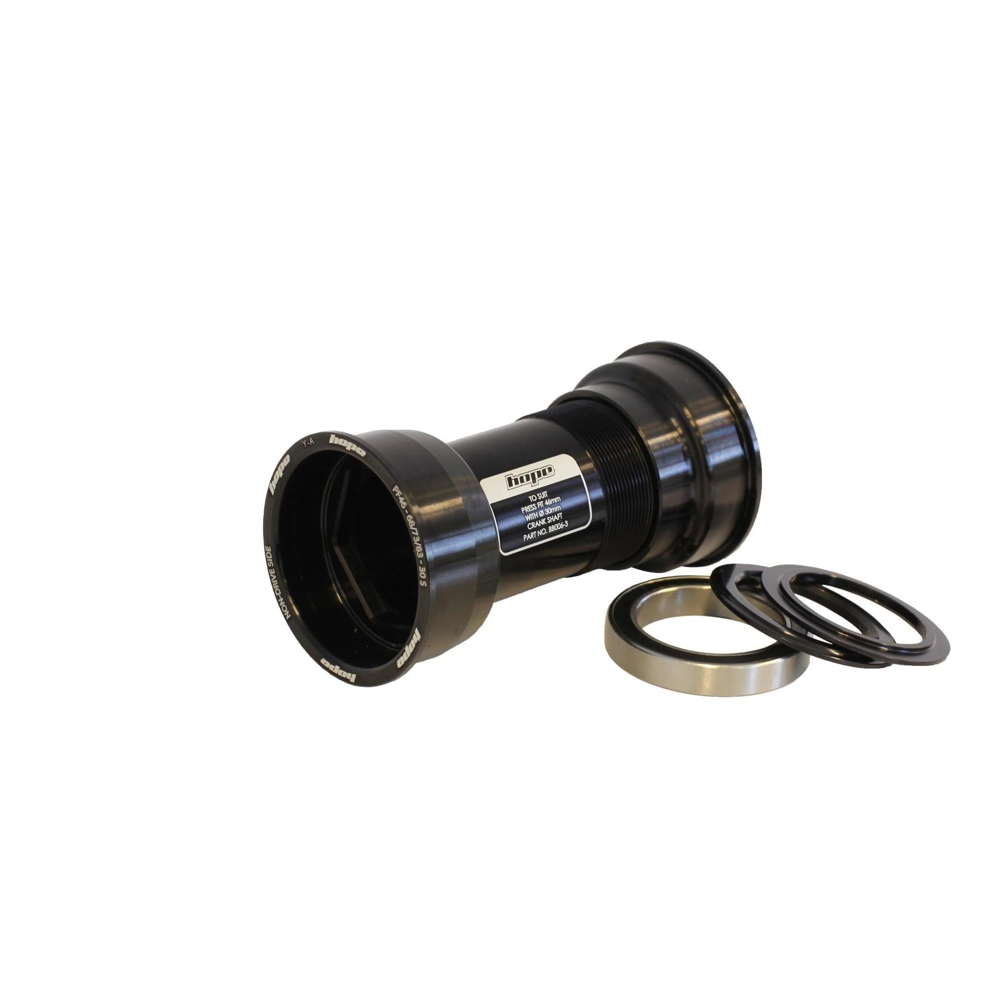 Hope PressFit Bottom Bracket-PF46 83mm Internal Bearing Short-30mm-Black-BRINK