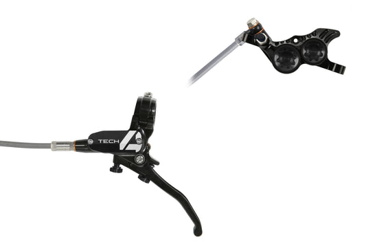 Hope Tech 4 V4 Disc Brake-Left-Black / Black-Braided-BRINK