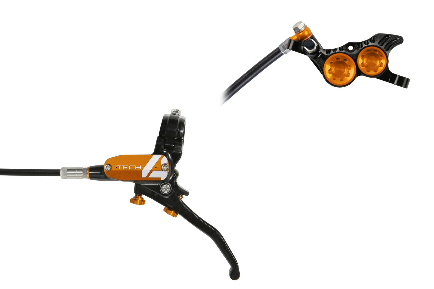 Hope Tech 4 V4 Disc Brake-Left-Black / Orange-Standard-BRINK