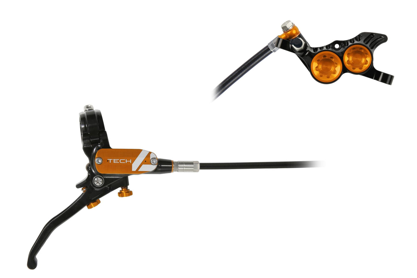 Hope Tech 4 V4 Disc Brake-Right-Black / Orange-Standard-BRINK