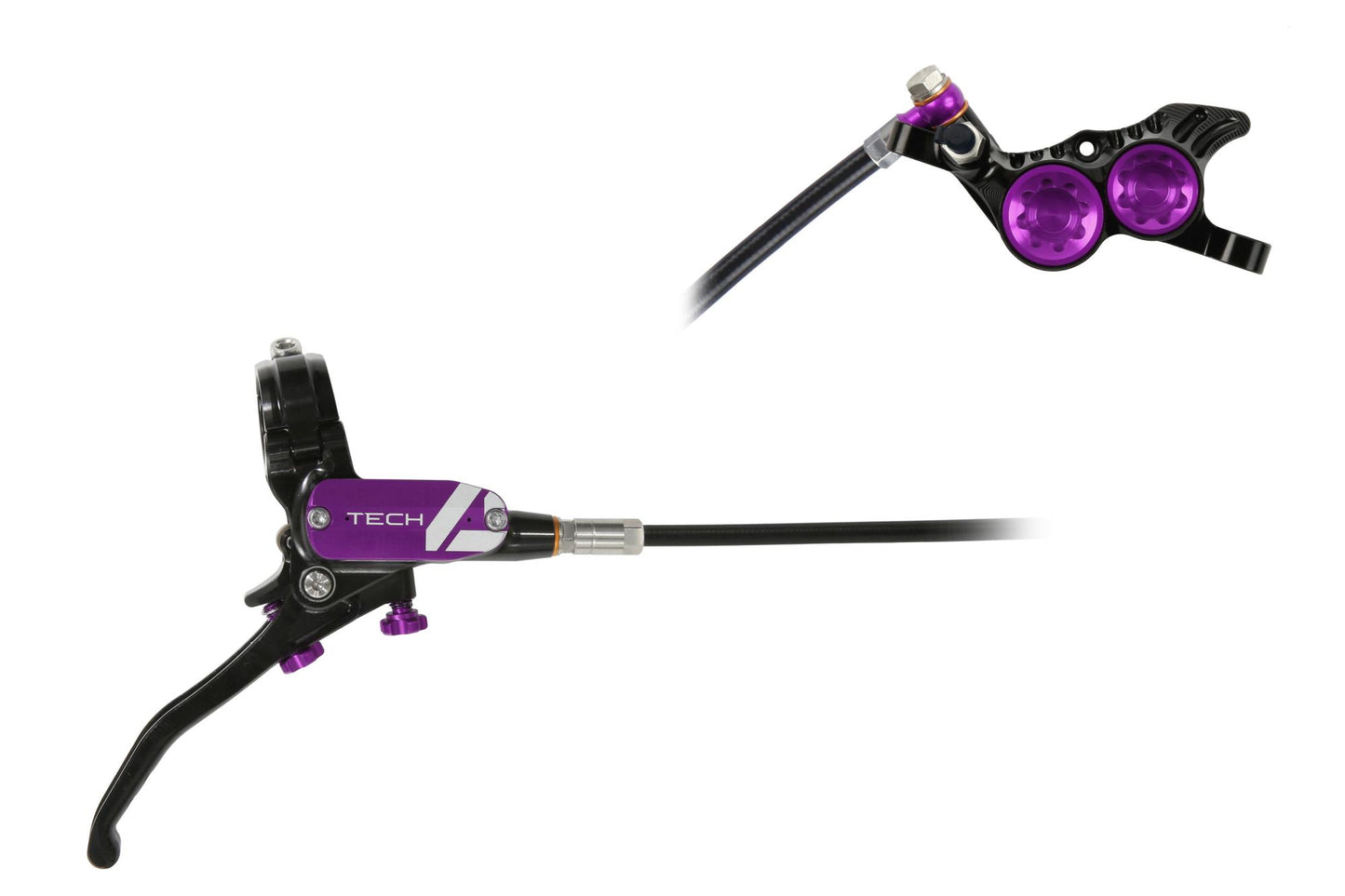 Hope Tech 4 V4 Disc Brake-Right-Black / Purple-Standard-BRINK