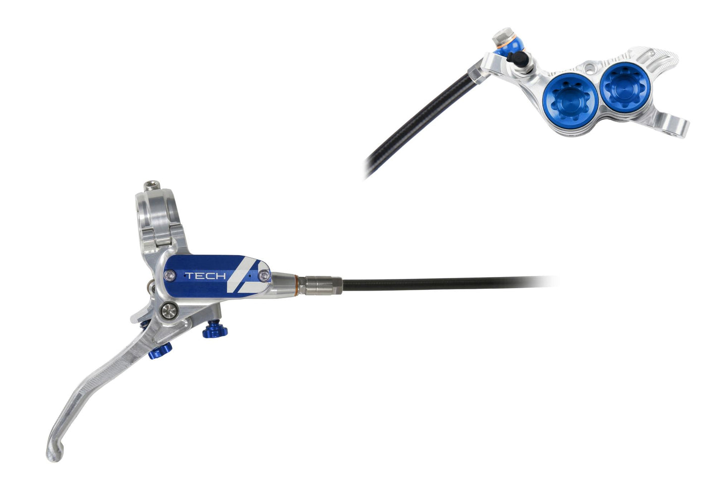 Hope Tech 4 V4 Disc Brake-Right-Silver / Blue-Standard-BRINK